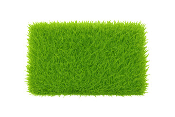 Poster - Rectangular patch of vibrant green grass provides natural ground cover, isolated on a transparent background