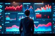 © Vera - Tech-savvy office worker utilizing real-time data analytics on a large screen with vibrant colors and sleek designs.