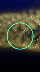 Poster - Animation of moving glowing lights and waves over black background