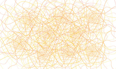 Poster - Abstract orange and yellow swirling lines on a white background