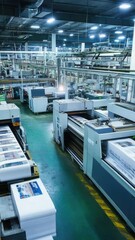 Poster - A large industrial facility with many machines and equipment
