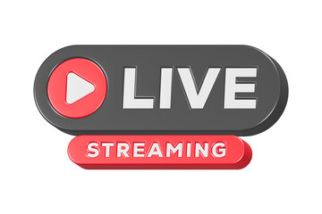 Poster - Livestreaming icon button 3d rendering