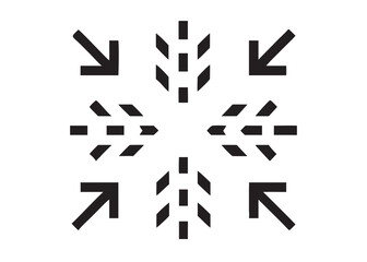 Poster - Abstract geometric pattern with arrows converging towards center isolated on white background