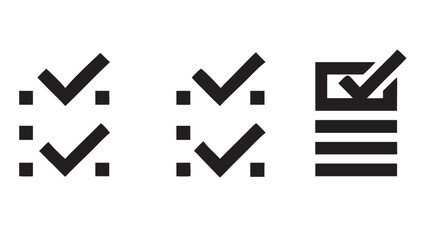 Poster - Checklist icons with tick marks and squares isolated on white background