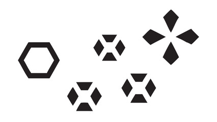 Poster - Geometric shapes hexagon and diamond patterns isolated on white background