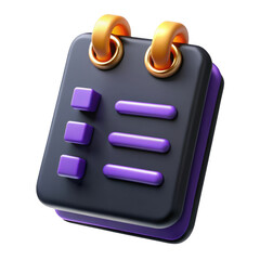 Aufkleber - 3d checklist icon with golden rings isolated on transparent background