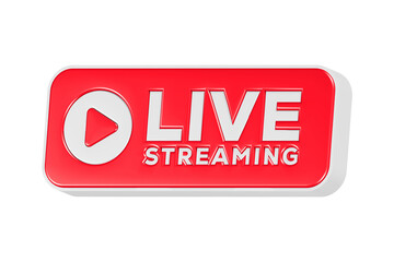 Poster - Livestreaming icon button 3d rendering