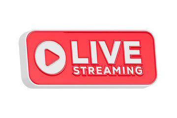 Poster - Livestreaming icon button 3d rendering