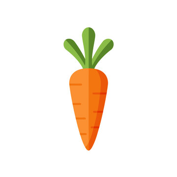 Vibrant Orange Carrot Illustration Fresh, Healthy Vegetable Icon Design in Flat Style