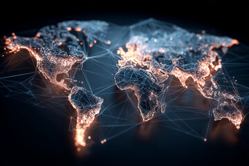 Poster - a globe with a network of lines connecting it