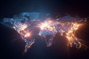 Aufkleber - A globe with many lights on it