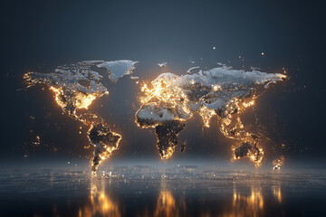 Aufkleber - A globe with lights on it