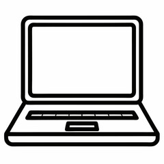 Fototapete - Laptop Outline Icon – Editable Vector for Technology Theme