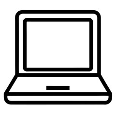 Fototapete - Laptop Icon – Outline Vector for Tech and Device Concept
