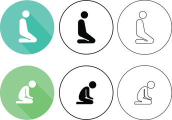 Poster - Prayer and supplication pictograms representing faith and devotion concepts