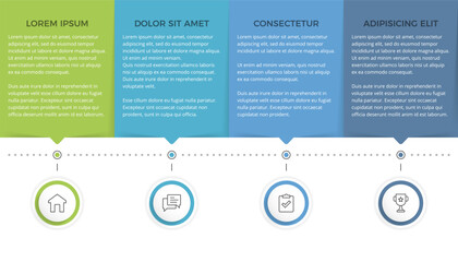 Poster - Modern infographic template with four sections, perfect for business presentations and data visualization, vector eps10 illustration