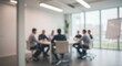 © Kativo - Blurred view of business meeting in modern office