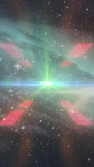Poster - Space and stars against glowing tunnel
