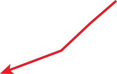 Poster - Red arrow pointing left and upwards indicating progress or growth