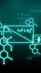 Poster - Animation of scientific data processing over dark background