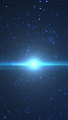 Aufkleber - Animation of blue spots of light flickering with glowing blue star on blue bakcground