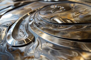 Poster - Intricate metallic swirls and patterns creating a mesmerizing piece of modern industrial art