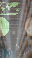 Poster - Animation of financial data and graphs over warehouse
