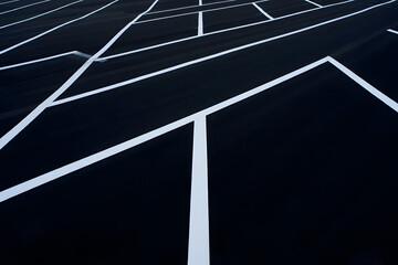 Poster - Abstract Minimalist Parking Lot Lines Black and White Composition