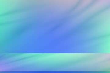 Poster - Blue color for Summer background,Interior wall room with soft light purple,green use for Summer banner,Minimalist background with blurred gradient shadow,light on blue,green floor for product design