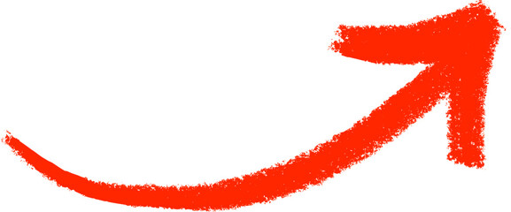 Poster - Hand-drawn orange arrow pointing diagonally up and to the right.