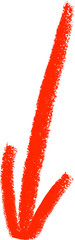 Poster - Hand-Drawn Arrow: A Red Scribbled Downward Pointer