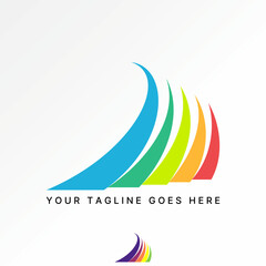 Poster - Logo design graphic concept creative premium vector stock image top sell 5 swoosh monument symbol structure landscape tower association property mason
