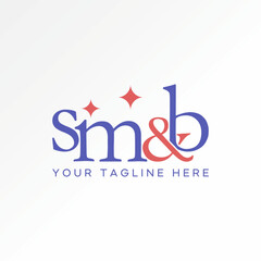 Poster - Logo design graphic concept creative premium vector stock image top sell initial SMB serif font star beauty consulting company feminine artistic style