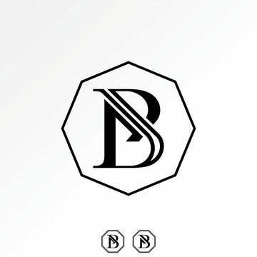 Logo design graphic concept creative premium vector stock image top sell letter B font serif cutting line elegant store royal monogram premium style