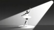 © zhang - Minimalist Ballet Silhouette: Black - and - white Tone & Spotlight for Minimalist Design & Art Decoration Materials