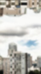 Poster - Animation of silver house key fon with key over out of focus cityscape