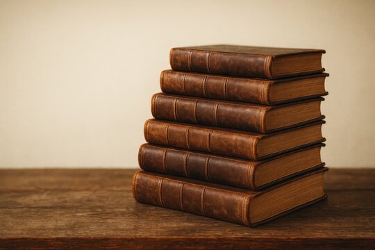 A collection of books arranged on a surface