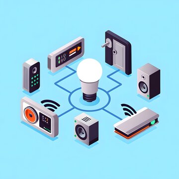 A versatile set of vector technology icons for web and multimedia design, including symbols for computers, phones, cameras, and more