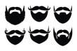 © AYAT - Black and white beard and mustache icon set vector