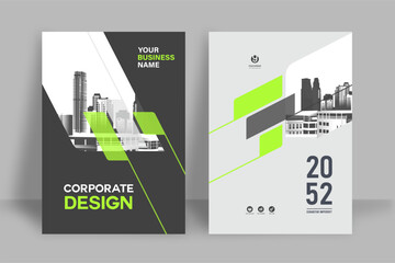 Wall Mural - City Background Business Book Cover Design Template