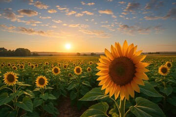 Poster - Scenic autumn morning overlooking a rural farm landscape