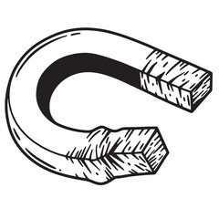 Fototapete - Illustrated black and white magnet vector design simple science magnetic force technology