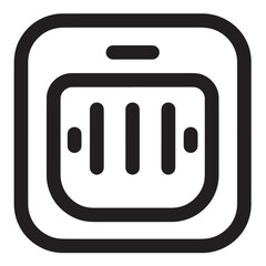 Fototapete - Simple black and white icon of a smartphone with sound or voice recording functionality