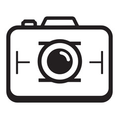 Fototapete - Simple black and white illustration of a camera icon for photography and media