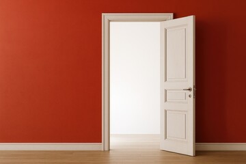 Poster - The red wall reveals an open doorway