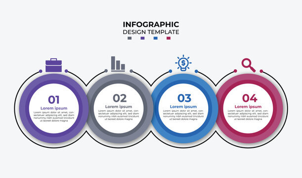 Vector business infographic illustration with circle diagram layout web design concept