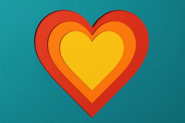 Poster - Colorful paper craft forming a love symbol