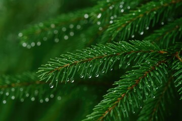 Aufkleber - Water droplets adorning the festive evergreen