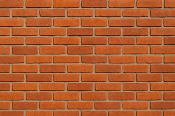 Poster - Background with a brick wall and a brick house featuring a red exterior