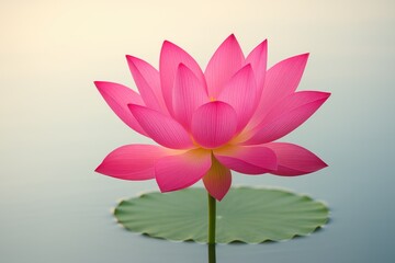Poster - Vivid pink lotus flower in full bloom